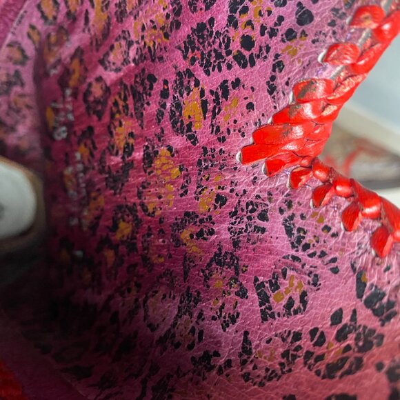 Lucchese Charlie One horse  Gold and Red boots 7.5 - Picture 5 of 8